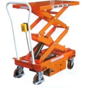 Xe nâng mặt bàn dùng điện nâng 1 tấn