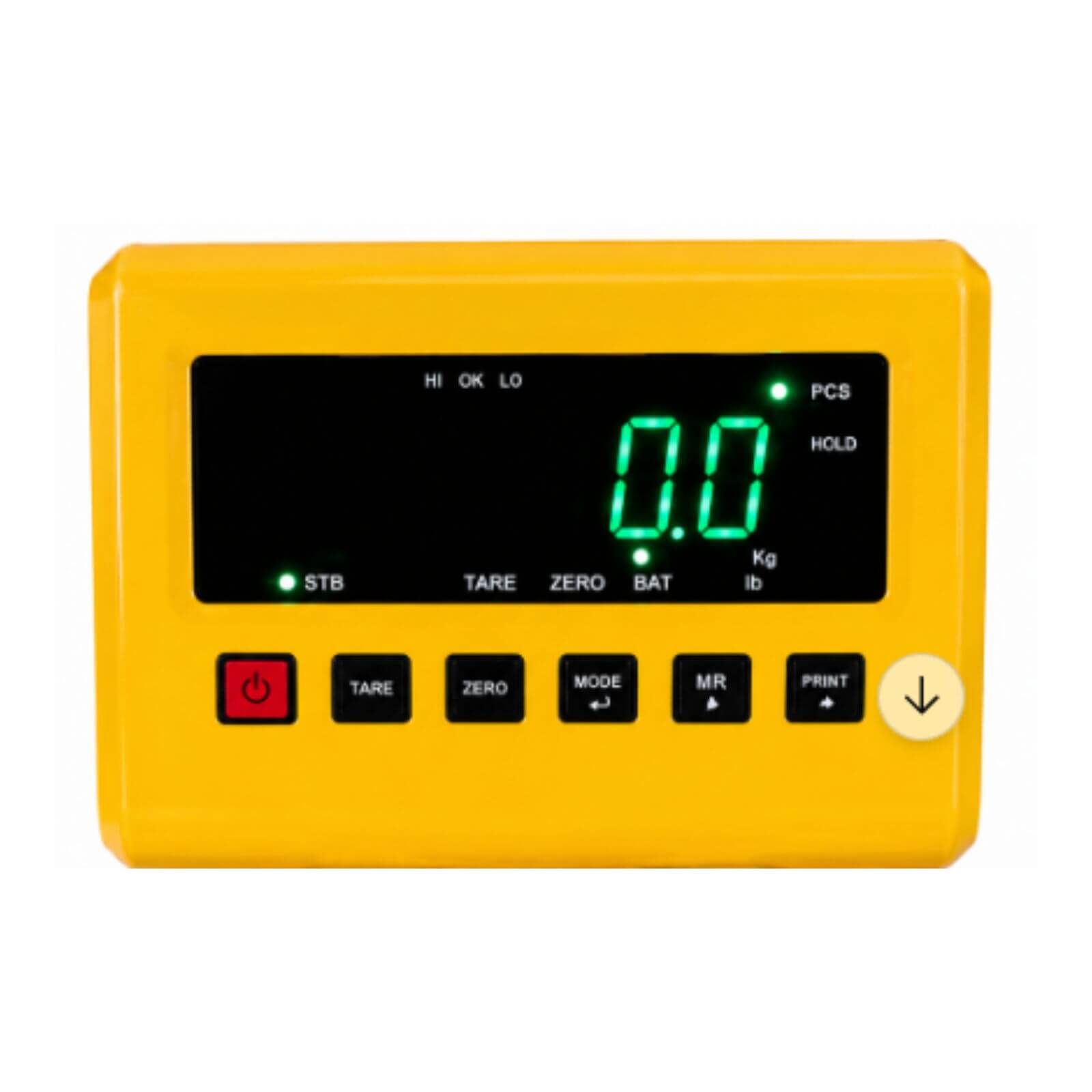 Mặt cân điện tử của xe nâng tay gắn cân. Mặt cân điện tử của xe nâng tay gắn cân.