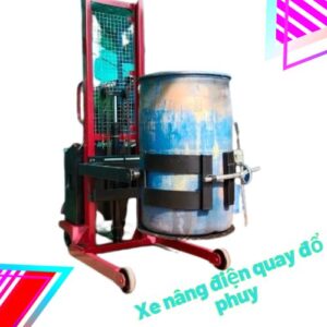 Xe nâng quay đổ phy điện 200 lít chứa Axit